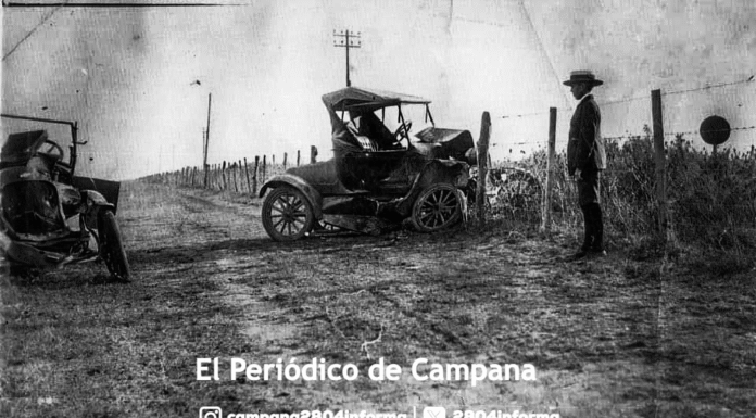 Grave accidente ¿la primera carrera de Campana? Pedro Aquiles Fernández perdió la vida en el accidente.